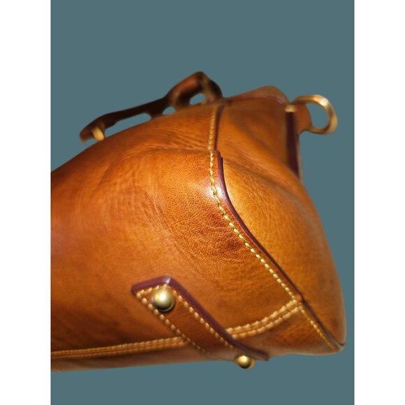 Dooney & Bourke Leather Florentine Natural Cameron Satchel Bag - Picture 7 of 16